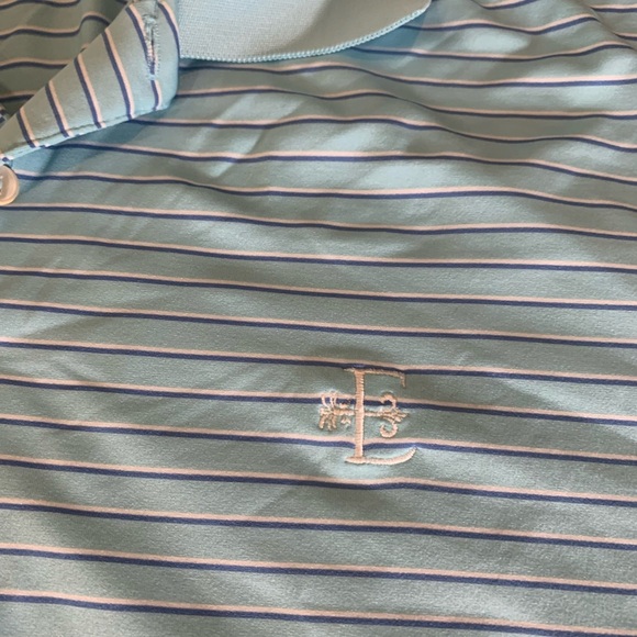Peter Millar Summer Comfort Polo Shirt Blue stripeSize XL Stretch - Picture 3 of 4